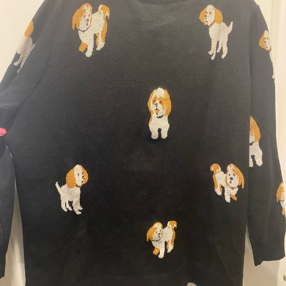 BloomChic Women Plus Black Crewneck Knit Sweater with Puppies - 18-20 - EUC - Picture 8 of 8
